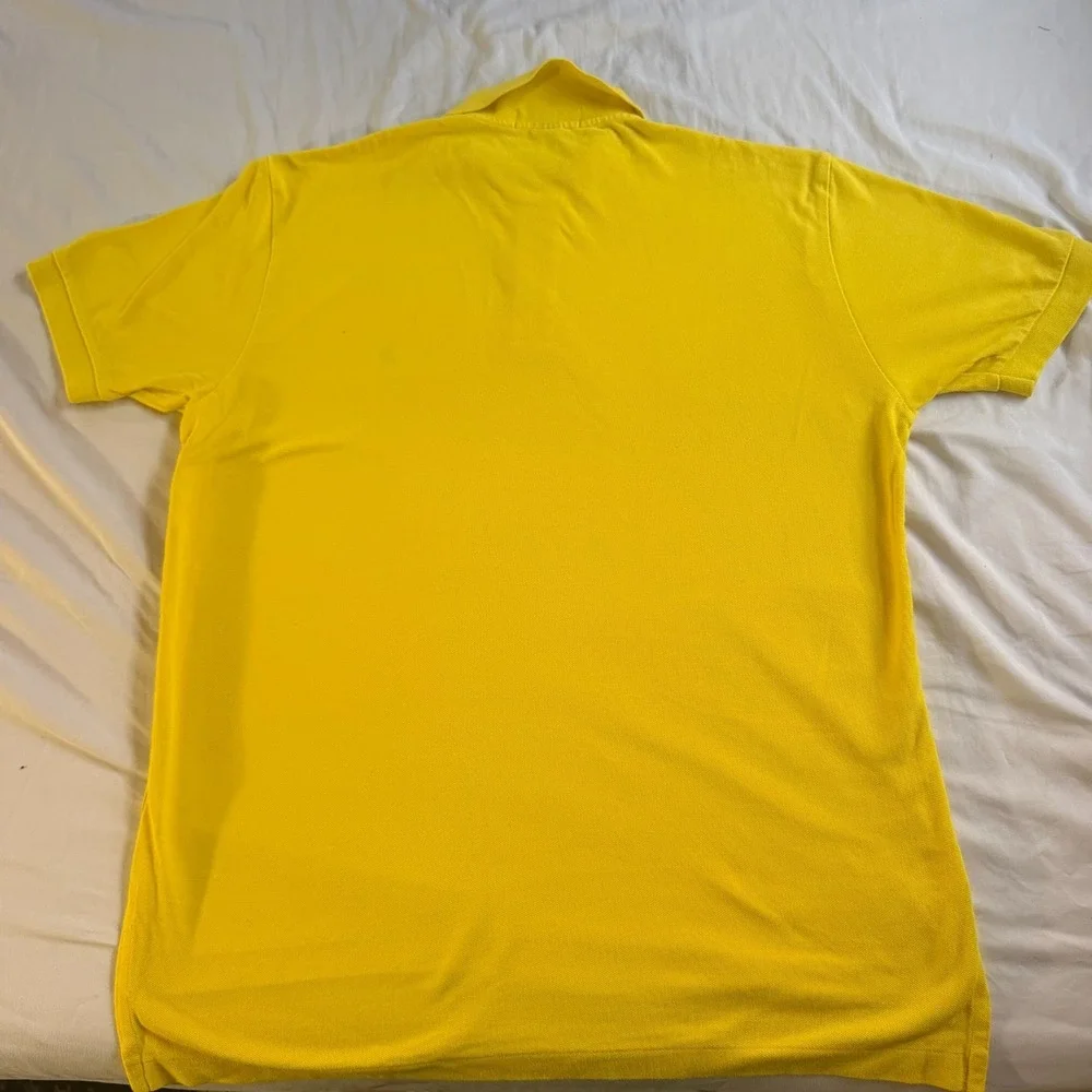 Polo Ralph Lauren Vintage Polo Shirt Men's Large Yellow Classic Fit Blue Pony